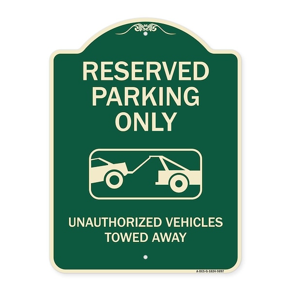 Designer Series-Resident Parking Unauthorized Vehicles Towed Away With Gr, 24" x 18", G-1824-9897